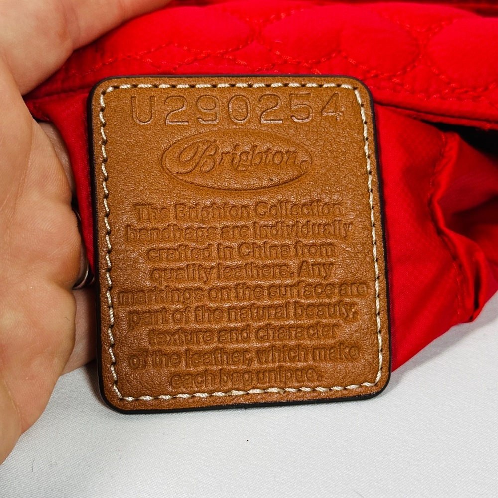 Brighton Kash Messenger Quilted Nylon Heart Crossbody Red Bag quiet luxury - Picture 8 of 15